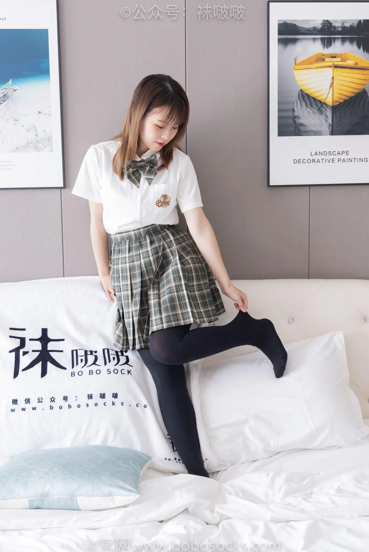 [BoBoSocks袜啵啵]NO.056 朵朵-JK制服、皮鞋、厚黑丝 [135P]插图5